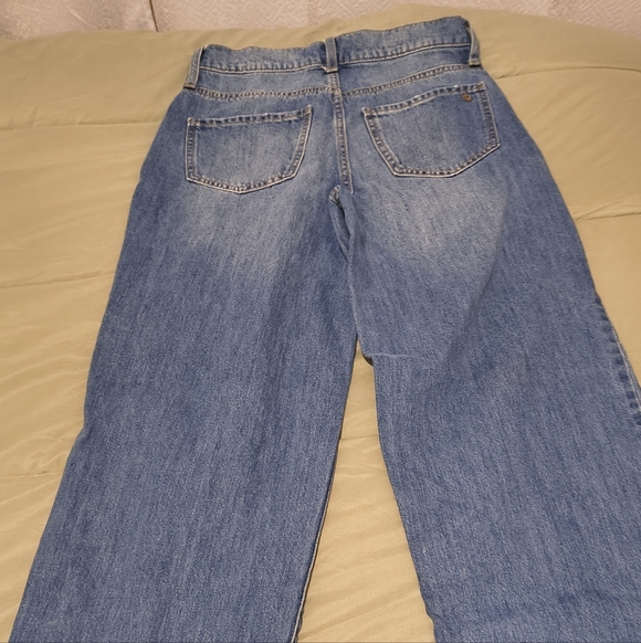 Classic Blue Denim Jeans. High Rise Wide Leg Ankle Length. Will Bundle. - Picture 2 of 2